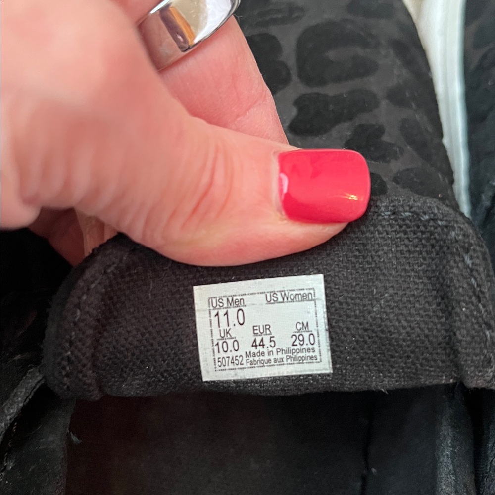 Vans Style 53 Black Embossed Leopard Slip On Sneakers - Picture 6 of 7
